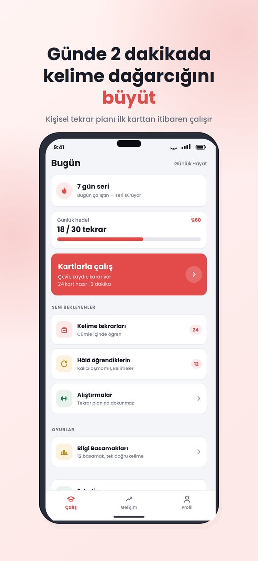 Ana ekran: günlük hedef ve seri